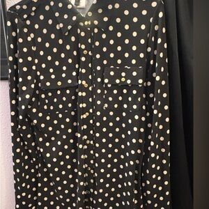 BCBGMaxAzria Black and White Polka Dot Blouse
